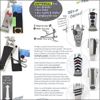 Maxonix® Pedal Grip™ Universal Drum Pedal Customization Kit